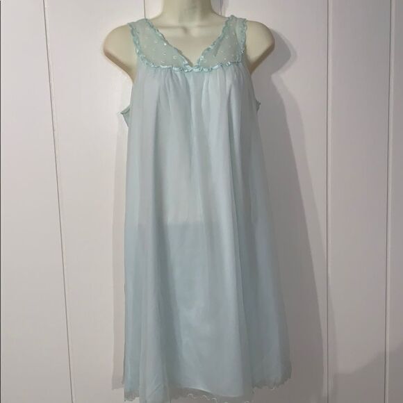 Vintage Shadowline mint green nightgown - Picture 1 of 7